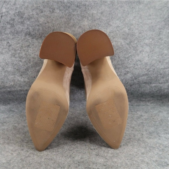 Steve Madden Shoes Womens 9 Bootie Thrived Leather Pointy Toe Block Heel Zip Tan - Picture 8 of 11